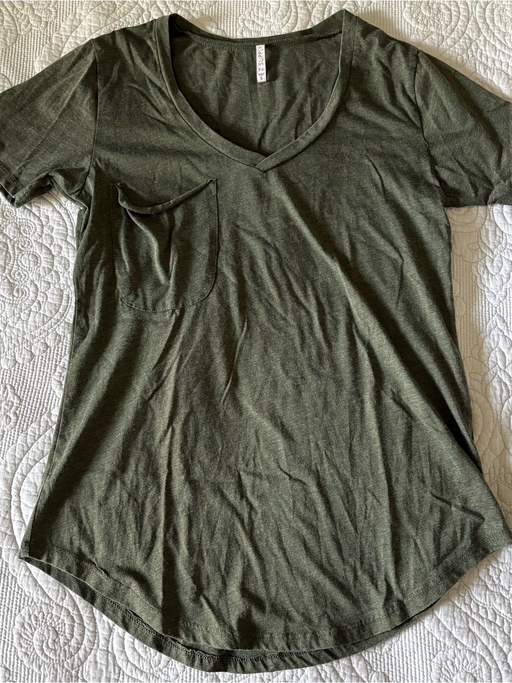 Zsupply V-Neck Short Sleeve Pocket Tee - Olive